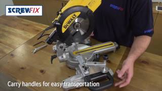 DEWALT DWS773GB 216MM SINGLEBEVEL SLIDING MITRE SAW  Screwfix [upl. by Sinnelg]