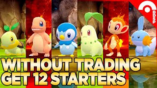 How to Get All 12 Starter Pokemon WITHOUT TRADING in Brilliant Diamond amp Shining Pearl [upl. by Ynner694]