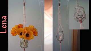 𝗠𝗮𝗰𝗿𝗮𝗺𝗲 with 𝗟𝗲𝗻𝗮 🕯️ Makramee Windlicht  𝗠𝗮𝗸𝗿𝗮𝗺𝗲𝗲 𝗕𝗹𝘂𝗺𝗲𝗻𝗮𝗺𝗽𝗲𝗹 💐 Macrame candle or plant hanger DIY [upl. by Atteirneh273]