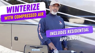 How to winterize your RV using an air compressor  Winterize your RV residential appliances too [upl. by Pinkham]