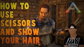 Ark Survival Evolved PS4 Tutorial  How To Use Scissors  How To Show Hairstyle With A Helmet On [upl. by Akinej]