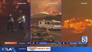 Wildfires destroy homes force evacuations across Southern California  KTLA Team coverage [upl. by Atena385]