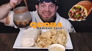 QDOBA MUKBANG STEAK BURRITO AND CHIPS [upl. by Laks672]