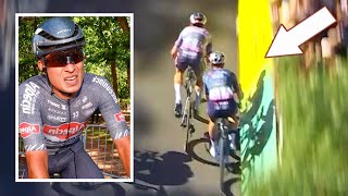 Jasper Philipsen Nearly Hits Wout van Aert into Barriers  Tour de France 2024 Stage 6 [upl. by Ainoval908]