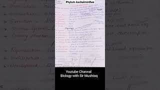 Phylum Aschelminthes or Nematoda  Biology with Sir Mushtaq [upl. by Aniraad]