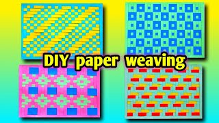 paper weaving tutorial simple paper weaving craft different tipes of paper weaving diy paper mat [upl. by Mareld856]