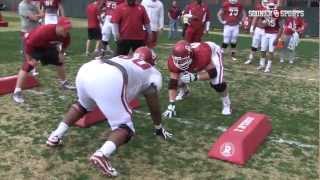 Oklahoma Drill at Spring Practice 032913 [upl. by Elbon]