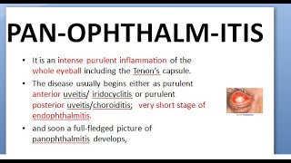 Ophthalmology 181 PanOphthalmitis [upl. by Atires]