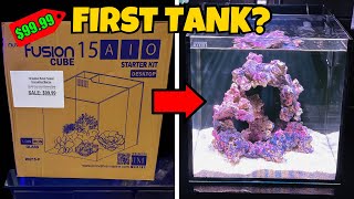 Setting up your FIRST SALTWATER AQUARIUM 15G Nano Reef Tank [upl. by Siro322]