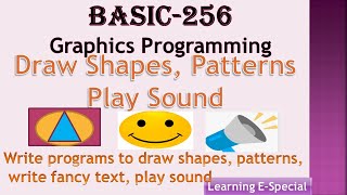 Graphics in Basic  256 Draw Line Rectangle Circle Patterns Play sound in BASIC 256 [upl. by Eilyw]