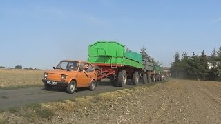 Maluch Fiat 126p ciągnie cztery duże przyczepy STRONG SMALL CAR 20ton kontra maluch Hardcore [upl. by Drucill]