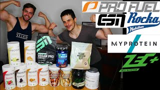 Großer vegane Proteinpulver Influencermarken Test rockanutrition profuel myprotein zecplus esn [upl. by Wehtta319]