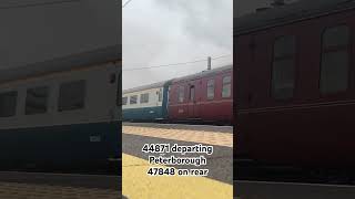 44871 departing Peterborough trains youtubeshorts trainspotting steamtrain [upl. by Yelsna921]