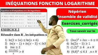 Logarithme Népérien lnInéquations et ensemble de validitéexocorrigé [upl. by Auqined]