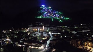 Gubbio accensione dellAlbero di Natale più grande del mondo [upl. by Almap]