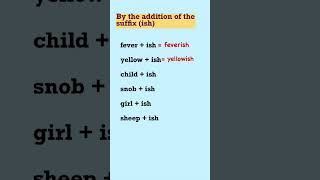 Words using ishadding suffixes to words  Words with Suffixes  shorts [upl. by Bainbrudge]