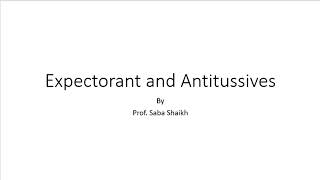 Anti tussive and expectorants [upl. by Lletnahc]