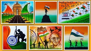 🇮🇳 25 Drawings for independence day Independence day drawing Republic day drawing [upl. by Lananna]