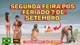 2024 Segunda feira Pós Feriado 7 de Setembro  Praia da Barra da Tijuca  Rio de Janeiro 4k UHD [upl. by Spindell812]