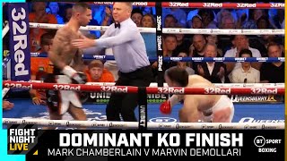 ONE AND DONE Domination from Mark Chamberlain against Marvin Demollari  Boxing Fight Highlights [upl. by Nnaeirrac]