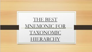 Mnemonic for Taxonomic HierarchyThe best mnemonic for Taxonomic RanksMUST WATCH THIS VIDEO [upl. by Bertrando]