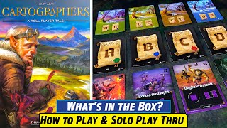 CARTOGRAPHERS Board Game Unboxing SetUp Explanation and a Solo Playthrough [upl. by Nanny845]