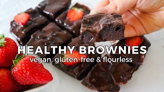 5 ingredient Healthy Brownies Vegan Flourless amp Gluten free Brownie Recipe [upl. by Macmillan]