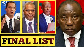 Ramaphosa Shocking New National Executive List of Cabinet Ministers Issued by The Presidency Update [upl. by Duval276]