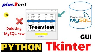 Deleting rows in Tkinter Treeview after confirmation of deletion of record from MySQL database table [upl. by Belding324]