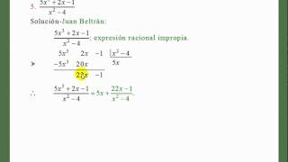 Expresiones racionales propias e impropias [upl. by Assirem]