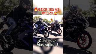 ¿Cuál es la más rápida Gsxr 150 VS R15 V3 viral Gsxr150 r15v3 motos shorts moto [upl. by Keligot]