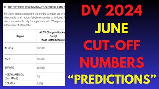 DV 2024 JUNE CUTOFFS quotPREDICTIONSquot [upl. by Ahon]