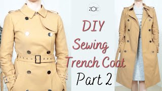 DIY Sewing Cotton Trench Coat Part 2  Develop Basic Pattern  Zoe DIY [upl. by Ohcamac87]