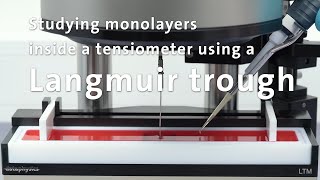 Langmuir trough module  studying monolayers inside of a tensiometer [upl. by Venn]