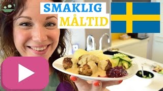 SWEDISH MEATBALLS Recipe  Köttbullar with creamy sauce and pressgurka [upl. by Schiro]