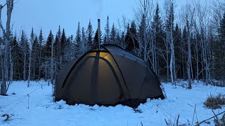 Hot Tent Camping in SubZero Temperatures [upl. by Esened]