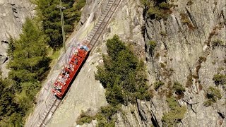 Die steilste Standseilbahn von Europa  Fahrt mit der Gelmerbahn [upl. by Thatch]