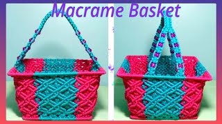 How to make macrame temple basket New [upl. by Mezoff]