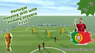 Portugal passing drill with dummy player  Soccer Exercises  210 [upl. by Ailemap242]