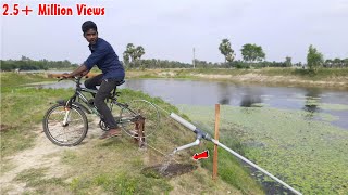 Unbelievable Cycle Wheel Water Pump From The River  Without Electricity Easy To Pump The Water [upl. by Woodcock]