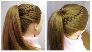 Coiffure pour tous les jours pour lécolecollege 🌺 Queue de cheval tressée 🌺 facile à faire [upl. by Gordy]