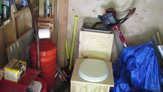 Off Grid Cabin  Composting sawdust toilet [upl. by Rosabella]