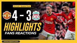 Manchester United vs Liverpool 43 Highlights FA Cup Quarter Final [upl. by Rothschild]