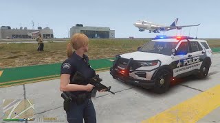 Gta 5 Lspdfr Playing As A Female LSIA Officer  Airport Patrol gta gta5 lspdfr [upl. by Wooster]