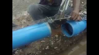 how to connect 6quot pvc pipe [upl. by Aleunamme]