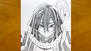 How to draw Obanai Iguro from Demon Slayer  Anime drawing videos for beginners  Anime drawing [upl. by Neale]