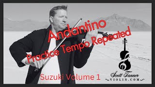 Andantino  Violin  Practice Tempo Repeated [upl. by Anerol]