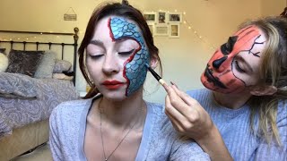 My Best Friend does my Halloween Makeup Challenge  FT Pumpkinpatchbeauty [upl. by Hsiwhem434]