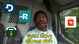 Sunday Gig Hustle 🦁 What Its Really Like to Deliver on a Sunday Instacart Roadie amp DoorDash 🙈 [upl. by Aihsoj]