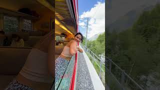 I sat in the most beautiful trains in Switzerland with the Swiss Travel Pass  shorts swiss alps [upl. by Filippo]